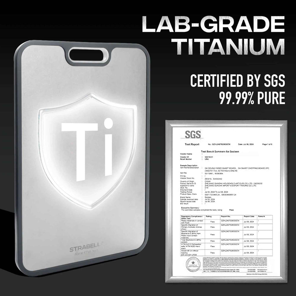 Titanium Cutting Board — Antibacterial, Scratch-Resistant | Strabella