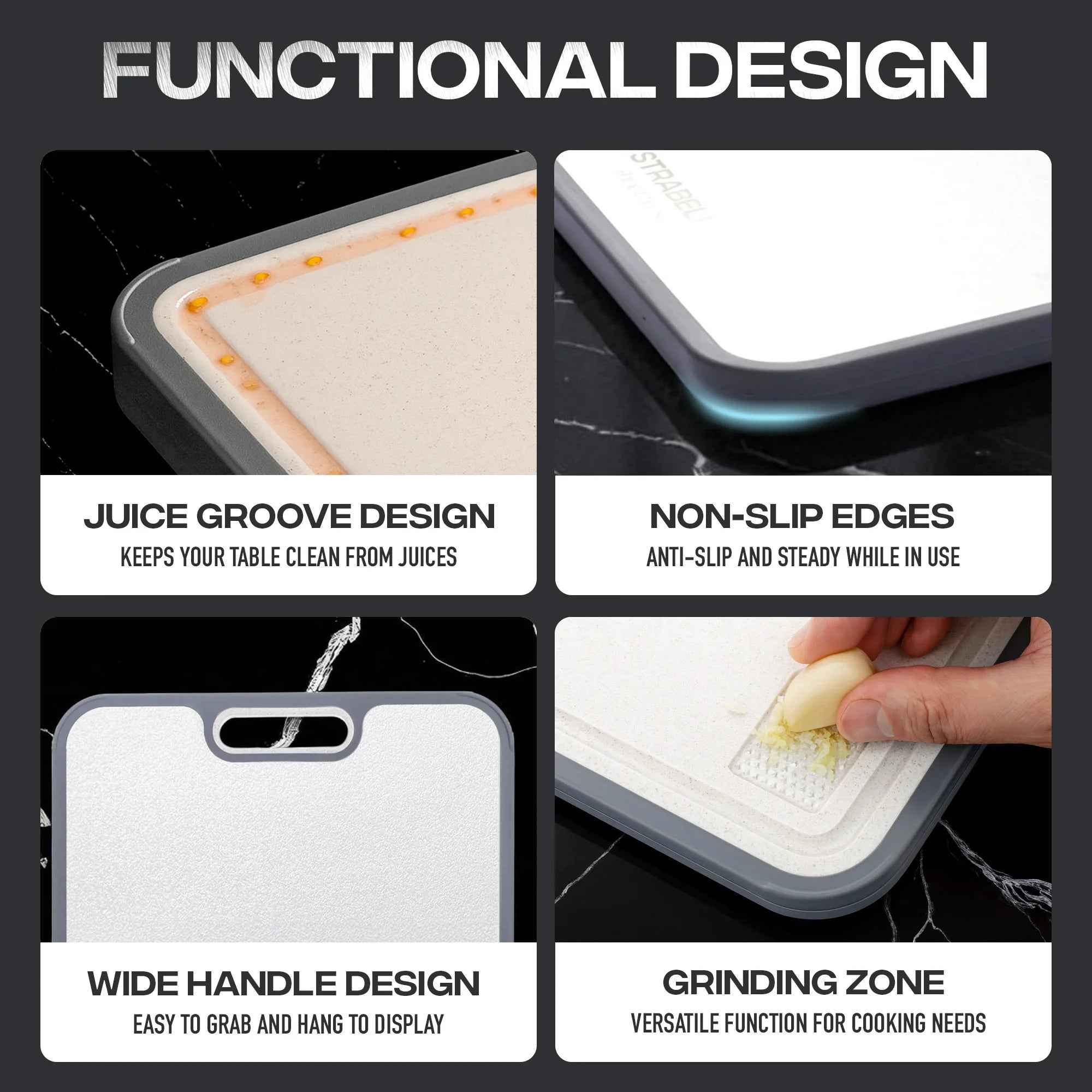 Titanium Cutting Board — Antibacterial, Scratch-Resistant | Strabella