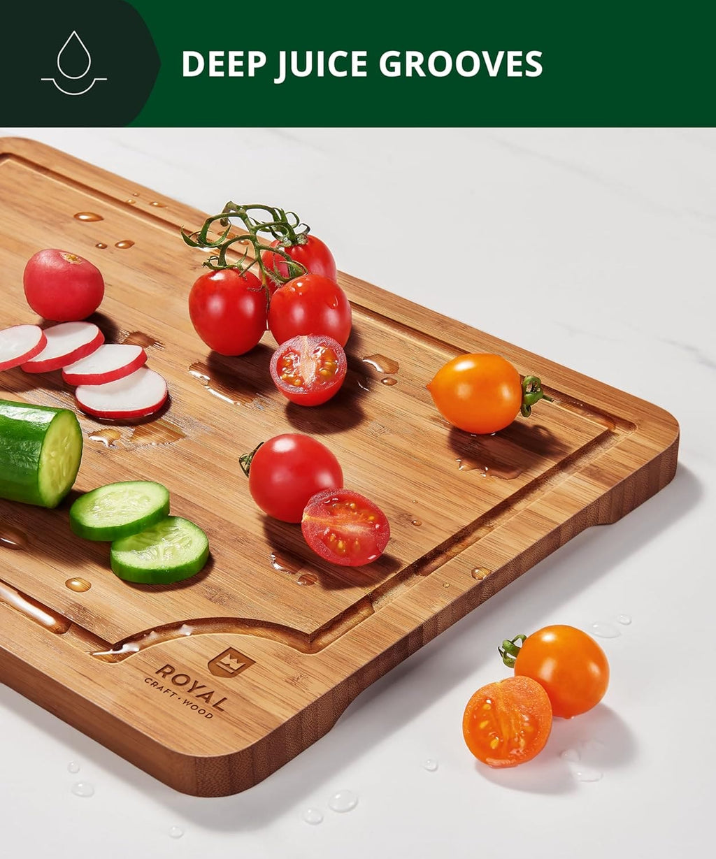 Cutting Board Set of 3, Bamboo, Brown
