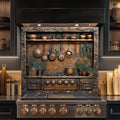 Herbal Charm – Tempered Glass Backsplash for Stove | Copper Look Glass Backsplash